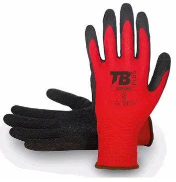 GUANTE DE POLIESTER SIN COSTURA 320-P-GRIP ROJO
